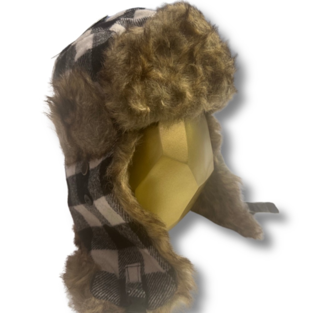 Black and White Plaid Trapper